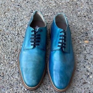 Bacco Bucci Teal Leather Shoes size 8.5